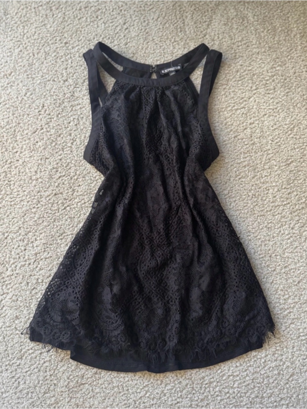 Express Black Lace Halter Tank - Sleeveless Women’s Top casual sexy